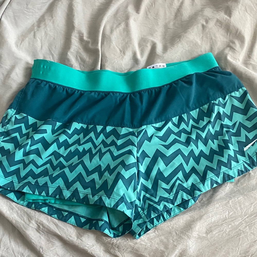 Nike Teal and Aqua Athletic Shorts